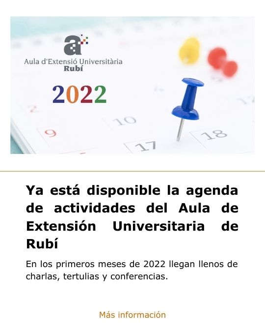 Ja està disponible l'agenda d'activitats de l'Aula d'Extensió Universitària de Rubí