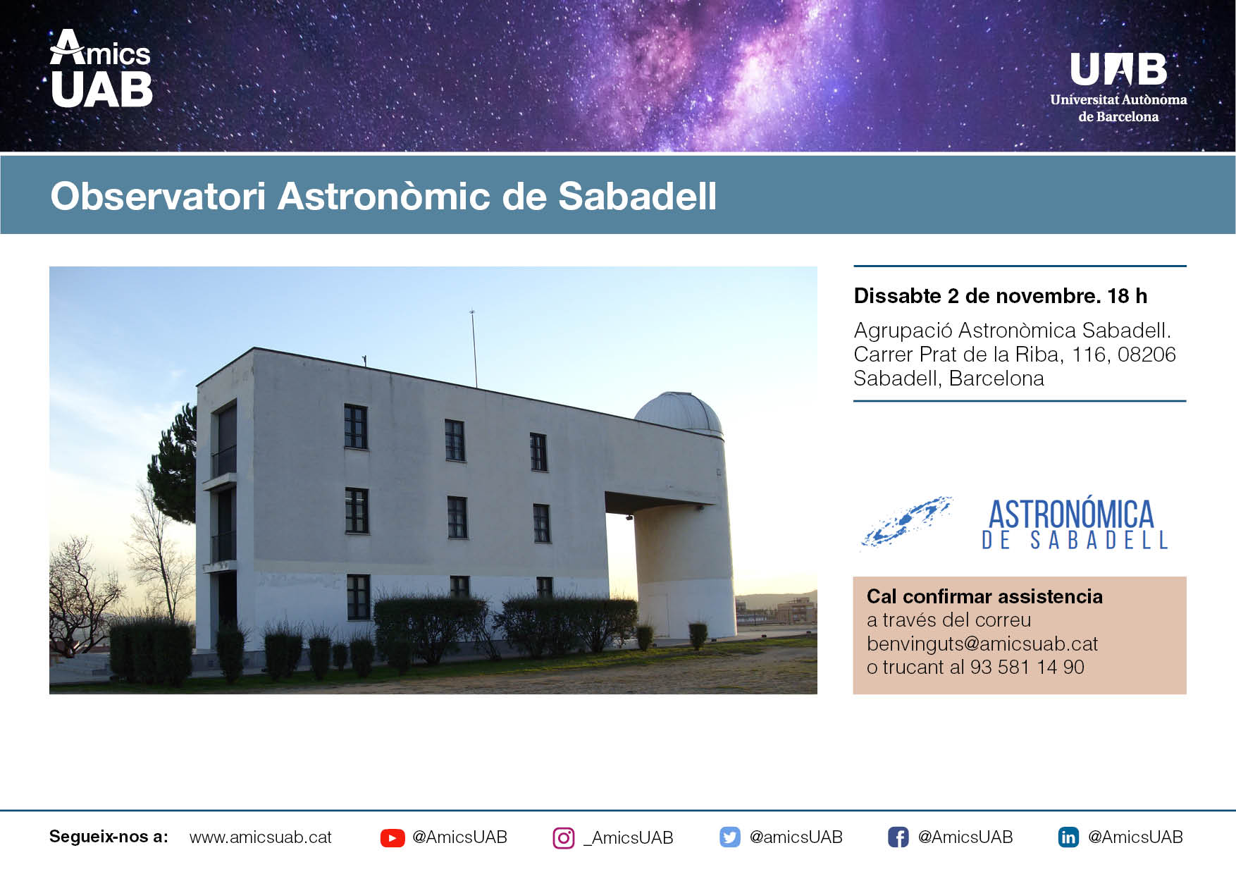 Visita a l'Observatori Astronòmic de Sabadell